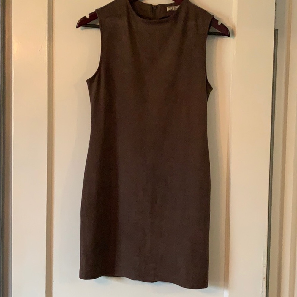 Brown suede chic dress
